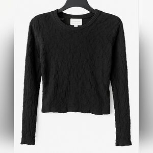 Choklate Paris Black Textured Lace Long Sleeve‎ Top Women’s Size Small